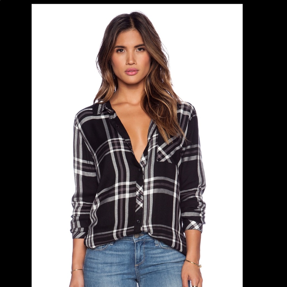 Rails plaid shirt! Black and white plaid